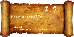 Pitrik Teréz névjegykártya